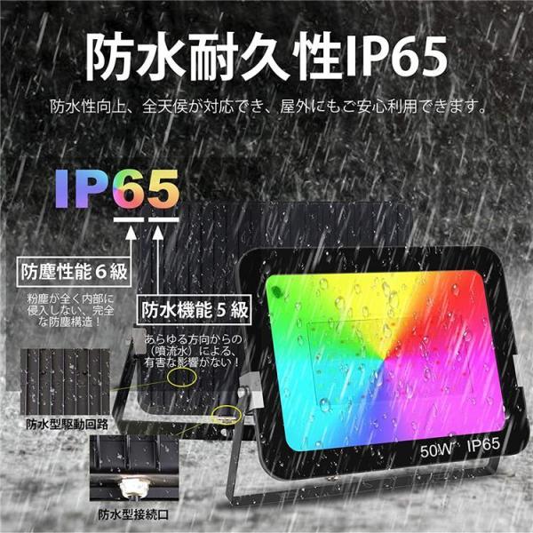 LED投光器 薄型RGB投光器 16色切り替え可能 舞台照明led 投光機 イルミネーション リモコン付 50W PSE認証済 クリスマス/看板灯/作業灯/舞台照明｜karakarashopping｜06