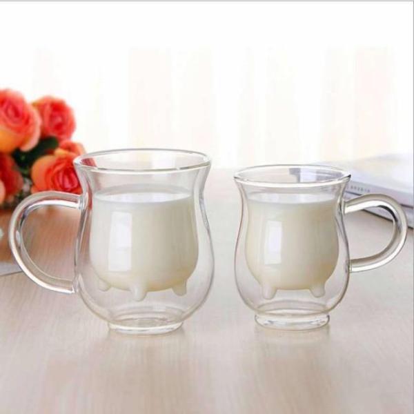 朝食家庭用　ミルクグラス　ダブルウォール 耐熱グラス　　子供用カップ 300ml 2個セット｜karakarashopping｜02