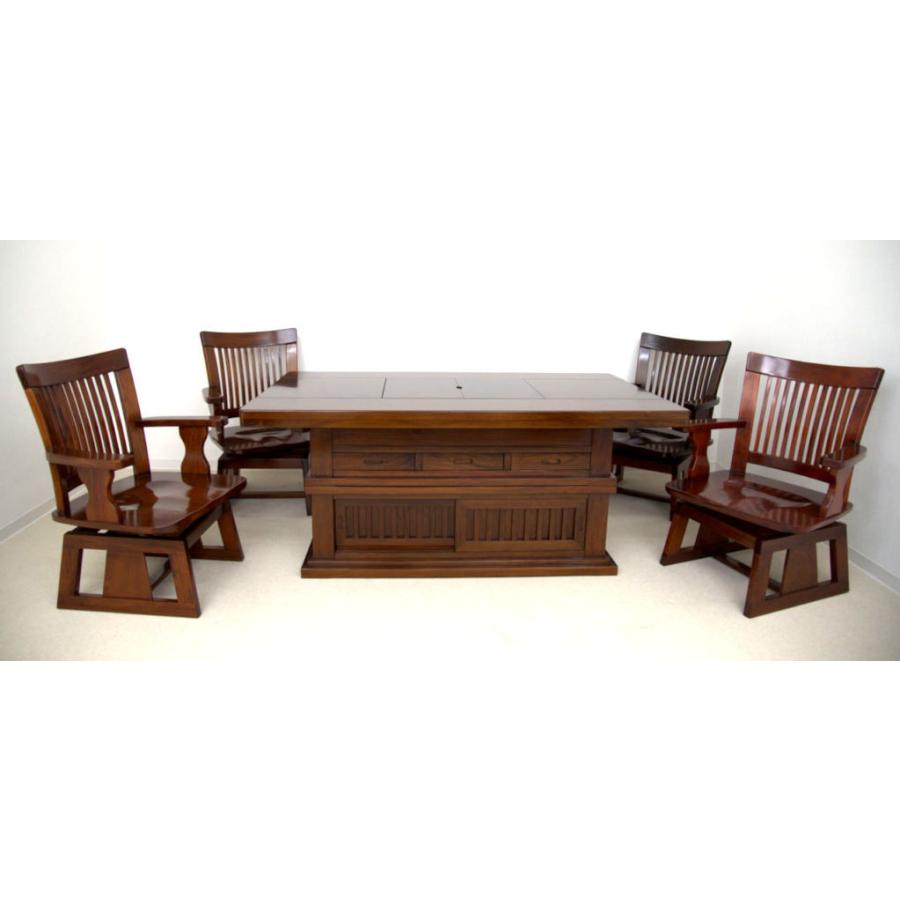 唐木 花梨 天然木 総無垢 木彫 椅子 机 セット◇中国家具 応接セット