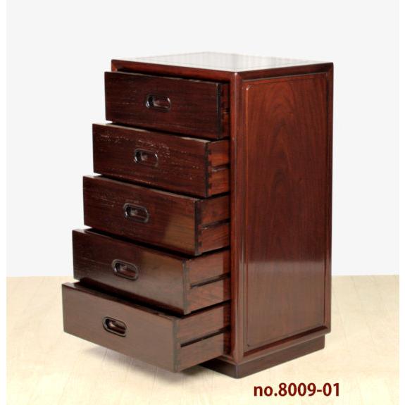 在庫新品 唐木 花梨 チェスト 5引き出し 高さ70cm 唐木家具 no.8009-01