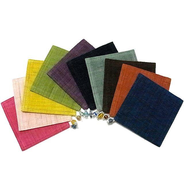 ビーズのついたコースター 和風 和カラー 麻 N287 花楽堂 通販 Yahoo ショッピング