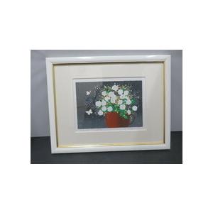 吉岡浩太郎 シルクスクリーン『バラ』 版画 絵画 額装 画寸：16cm×22.5 