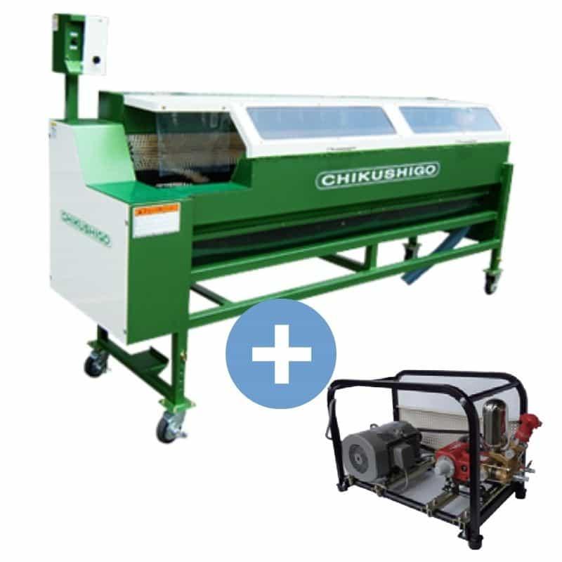 大根洗浄機 動噴セット D2-315AN+KMD-617 ちくし号農機製作所【107-85