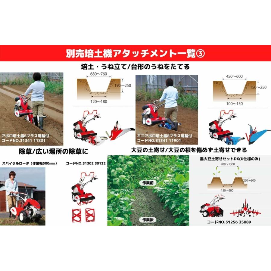 耕運機 MMR400AUN 家庭用 管理機 マイボーイ 耕運幅550mm 楽々畝立て