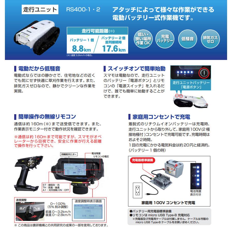 ロボット電動作業機 smamo 本体 RS400-2 ササキ【63-1222 ロボット電動作業機 smamo 本体 RS400-2 ササキ【63-1222