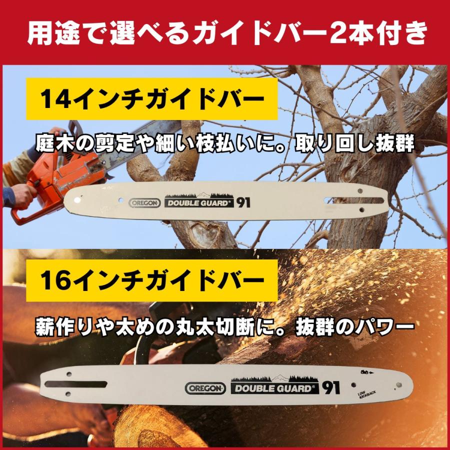 この1台で本格作業 パワフル＆軽量！ガイドバー2本付 エンジン式