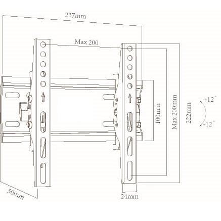 壁掛け金具　CT-E801　17〜42型対応　液晶テレビ用　角度調整式　VESA規格対応 |  | 01