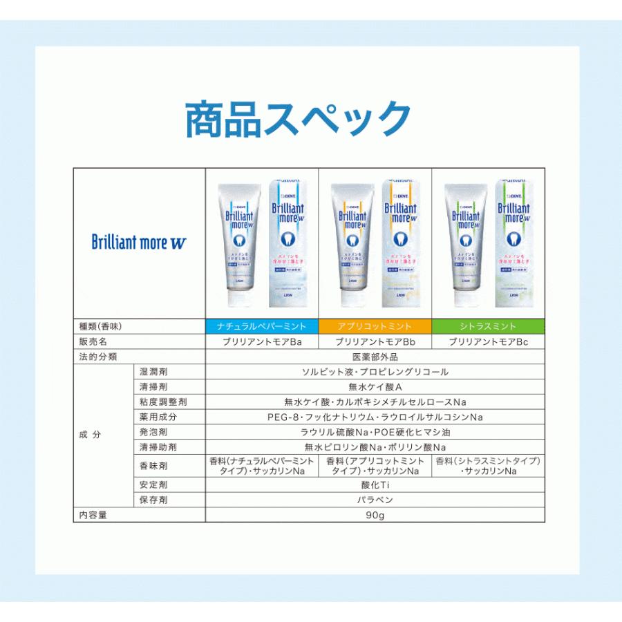 ライオン ブリリアントモア W ダブル ナチュラルペパーミント 90g 5本 セット ホワイトニング 口臭 歯磨き粉 旧フレッシュスペアミント 01 Brr Furesyu5 からだにやさしい製品館 通販 Yahoo ショッピング