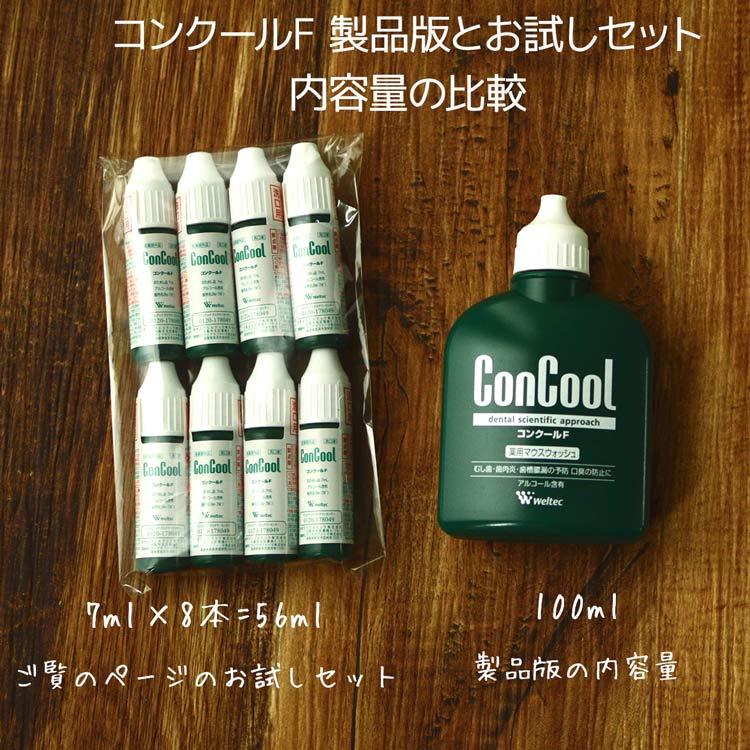 マウスウォッシュ ウエルテック コンクールF お試し ミニボトル 7ml × 8本 合計 57ml メール便発送 送料無料 ポイント消化｜karayasa｜02