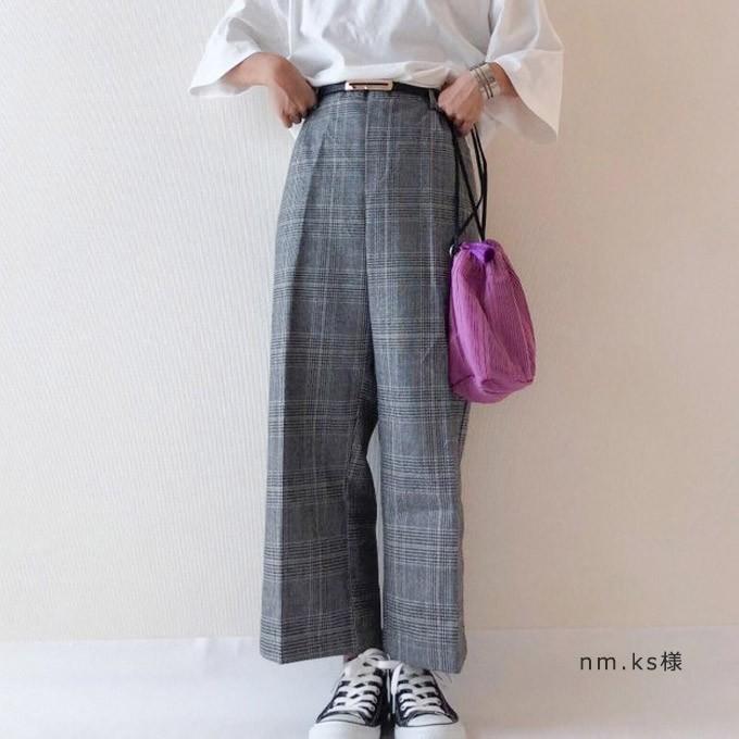 KAREI ラシャチェック柄 チェックパンツ グレンチェック