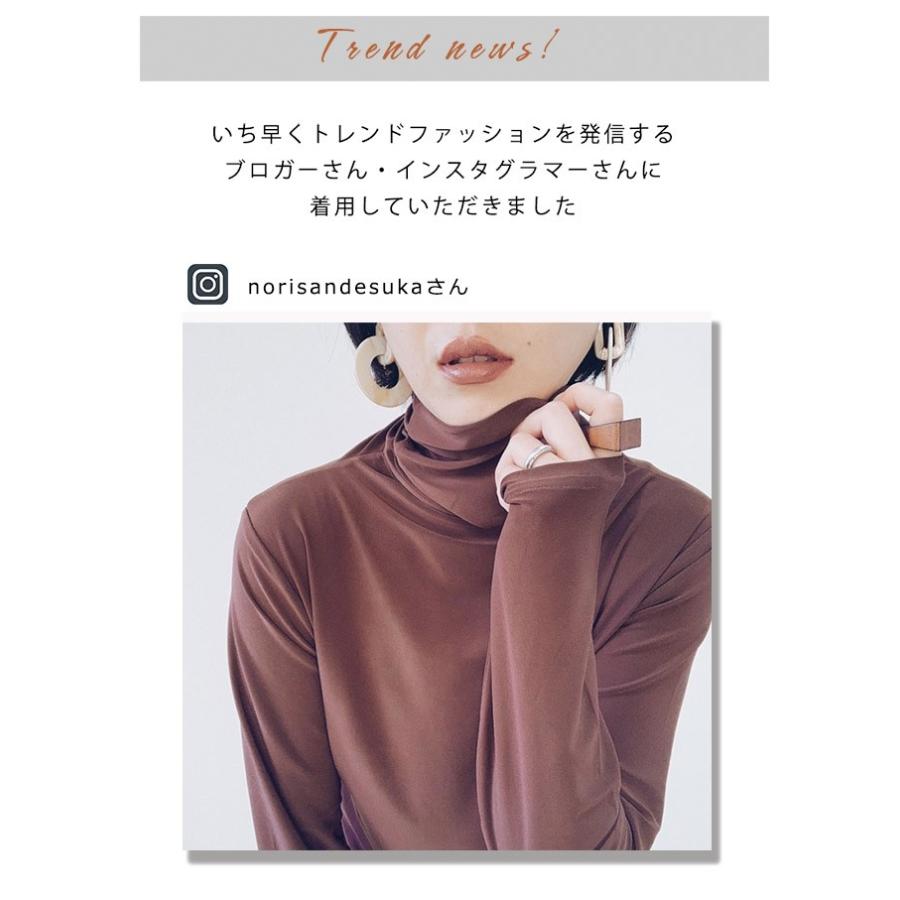 カットソー ハイネック レディース ロンt タートルネック レイヤード インナー 重ね着 薄手 パープル ブラウン ブラック M L 01tp53 夏黎 通販 Yahoo ショッピング