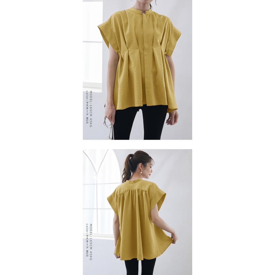 カラミウエストタックブラウス 二の腕カバー＆細見え】カラミウエストタックブラウス | COLLAGE