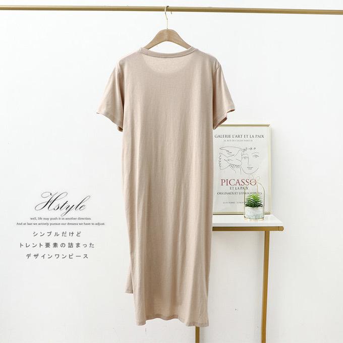 ワンピース レディース カットソーワンピース ねじり M 大規模セール スリット入り L