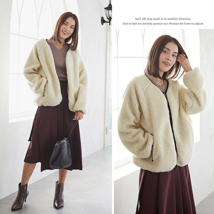 Karei レディースアウター ボア ブルゾン リバーシブル モコモコ アウター コート ボリューム オーバーサイズ 春新作 コーデ 21tk7431 夏黎 通販 Yahoo ショッピング