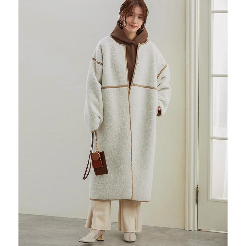 KAREI 全品Point10倍!最大倍率50% ノーカラーボアコート レディース