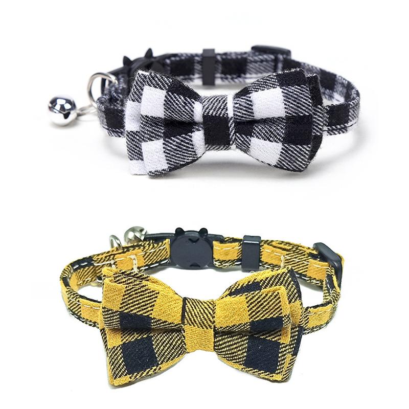 【つる927】ミニサイズ！ペリドットの蝶ネクタイねこちゃん形オルゴ☆他３点 ペット用 首輪 蝶ネクタイ 取り外し可能 鈴付き全4カラー