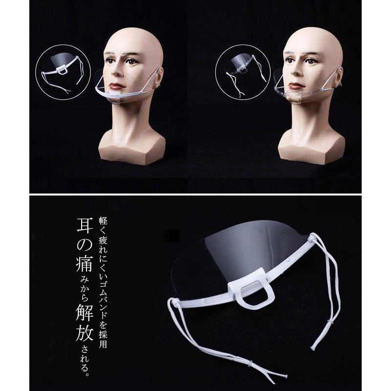 KAREI 在庫処分 透明マスク 5セット！マウスシールド フェイスシールド 