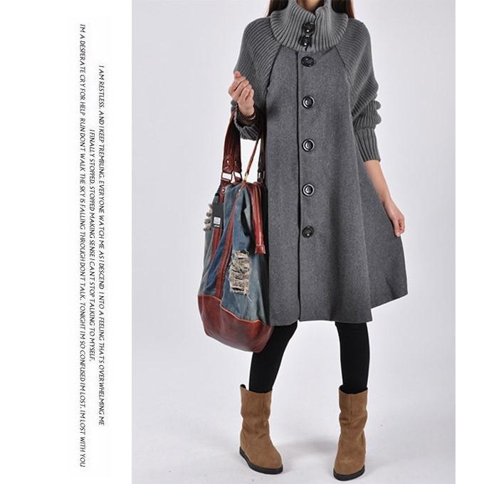 コート リブニット 大きめボタン ａライン 異素材 袖切り替え カジュアル アウター 01tk4781 多多 通販 Yahoo ショッピング