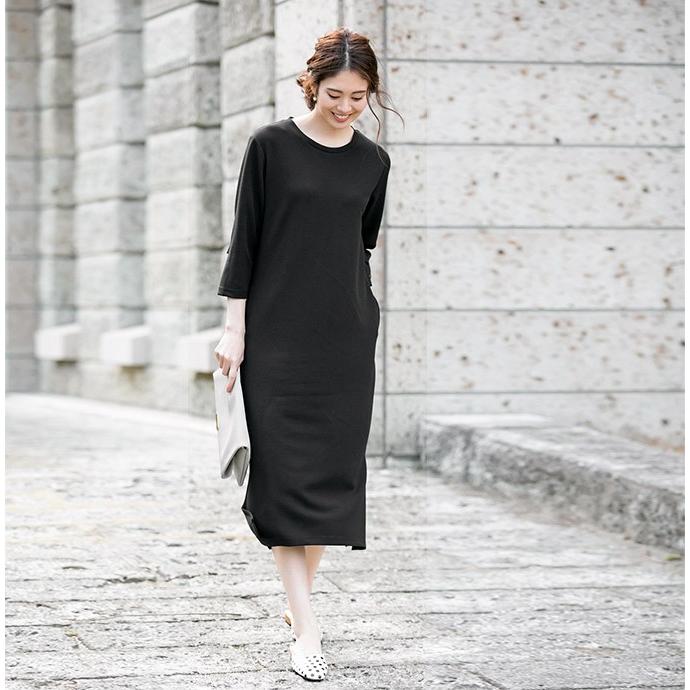 バックフリルワンピース スリット入り ワンピース ワンピー フレア マキシ丈 ミモレ丈 ロング丈 ラウンドネック ポケット付 レイヤード 薄手 レディース 04op60 多多 通販 Yahoo ショッピング