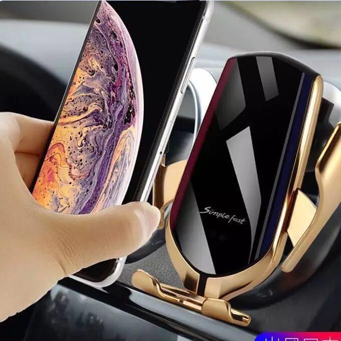 Qi ワイヤレス充電器 車載 iPhoneXR 置くだけ充電 エアコン車載