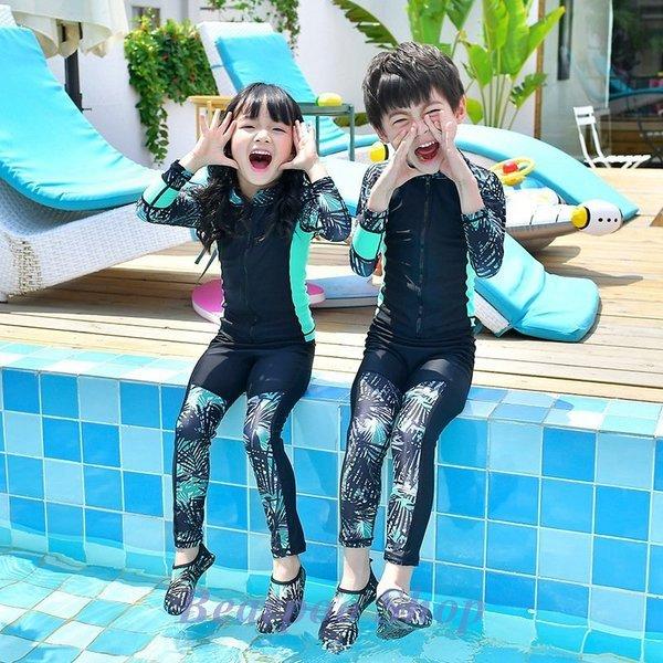 新作 子供水着 キッズ 水着 女の子 男の子 ラッシュガード 長袖 韓国水着 上下セット セパレート タンキニ