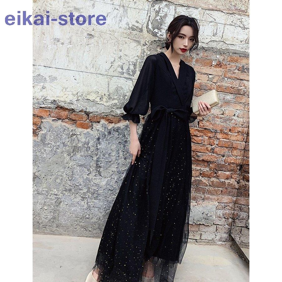 海外通販 パーティードレス 韓国 ウエストリボン マキシ丈 ロング 袖あり 長袖 チュールスカート エレガント 3l 4l 小さいサイズ Vネック 結婚式 二次会 お呼ばれ 今なら即発送 Www Superavila Com