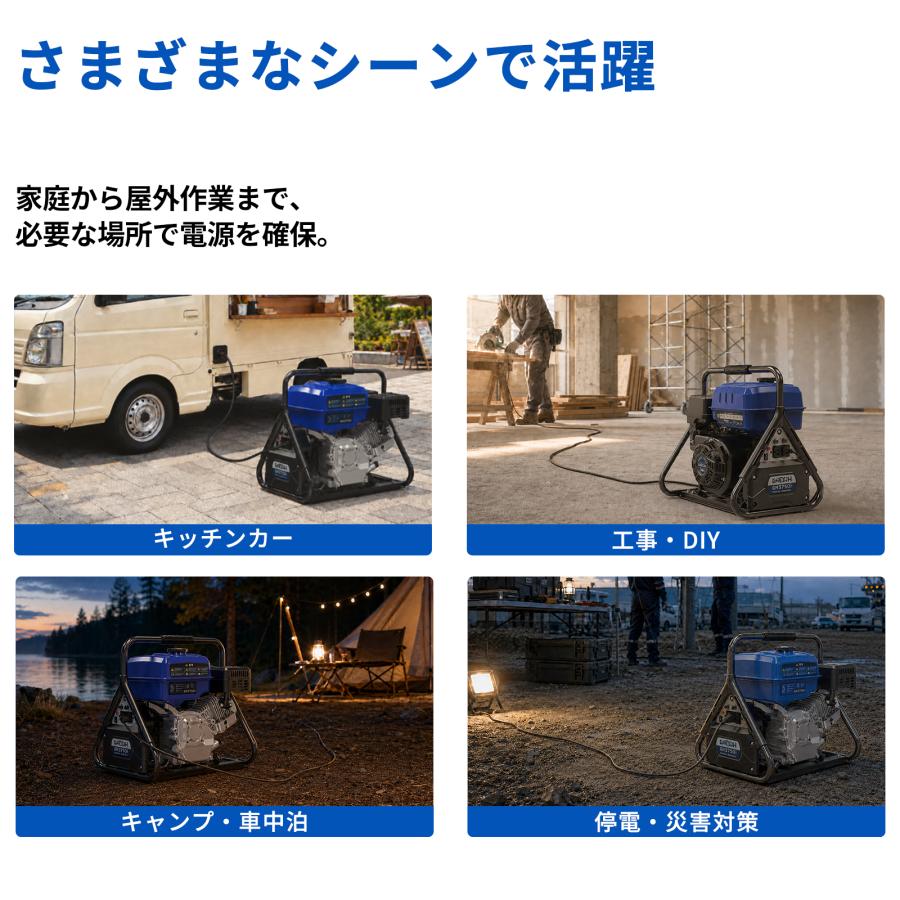 Gaidoh インバーター発電機 3.5kVA 最大3500W エンジン発電機 純正弦波