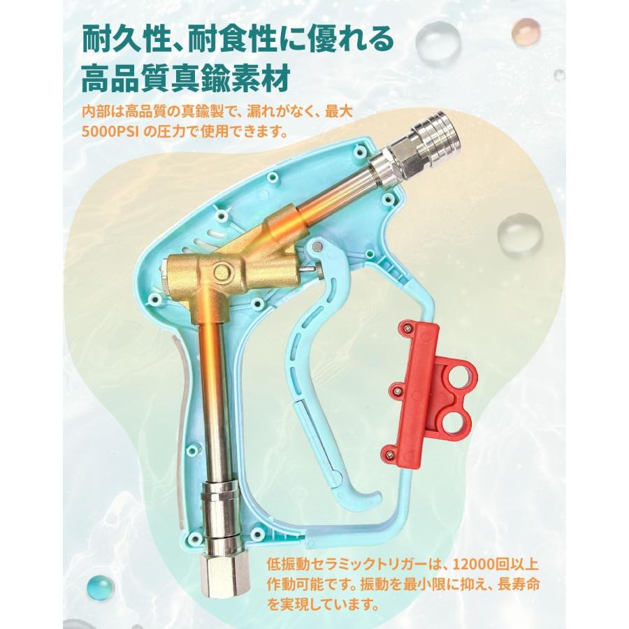Kareyou 高圧洗浄機 ショートガン セット 5000PSI 真鍮製 ケルヒャー