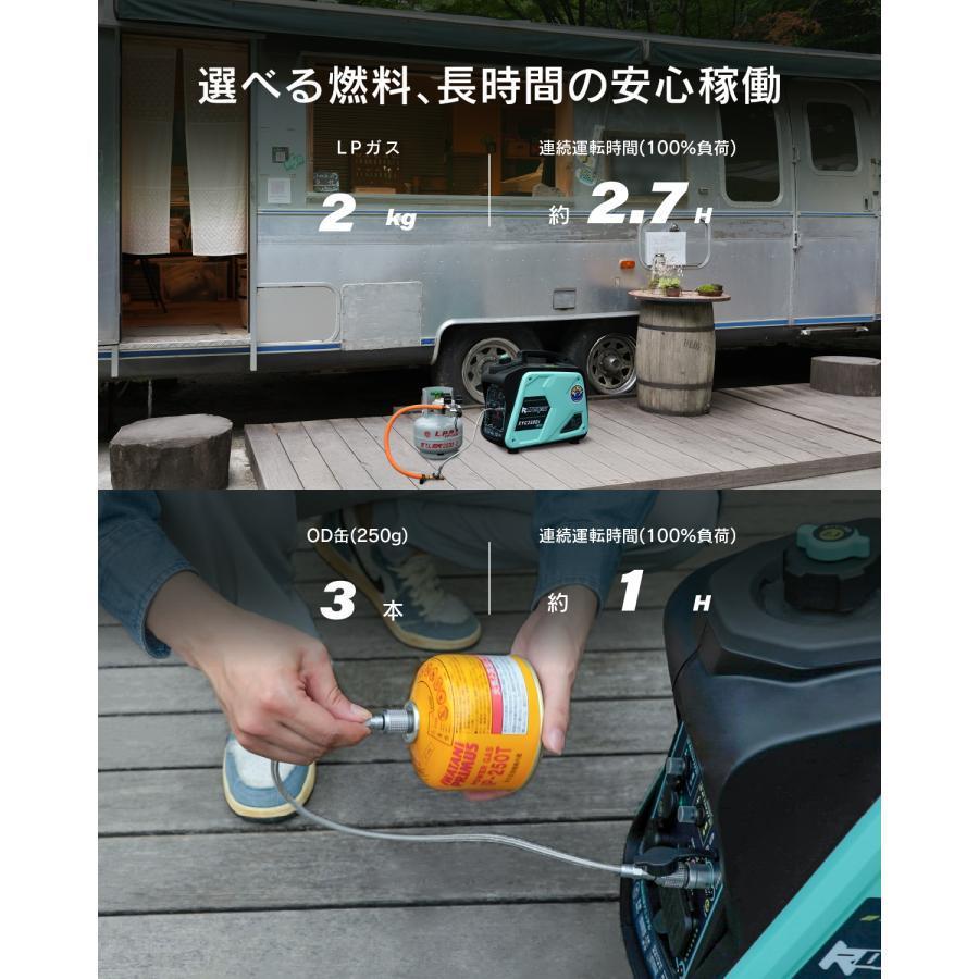 Kareyou カセットボンベ式発電機 インバーター発電機 2.2kVA ガス