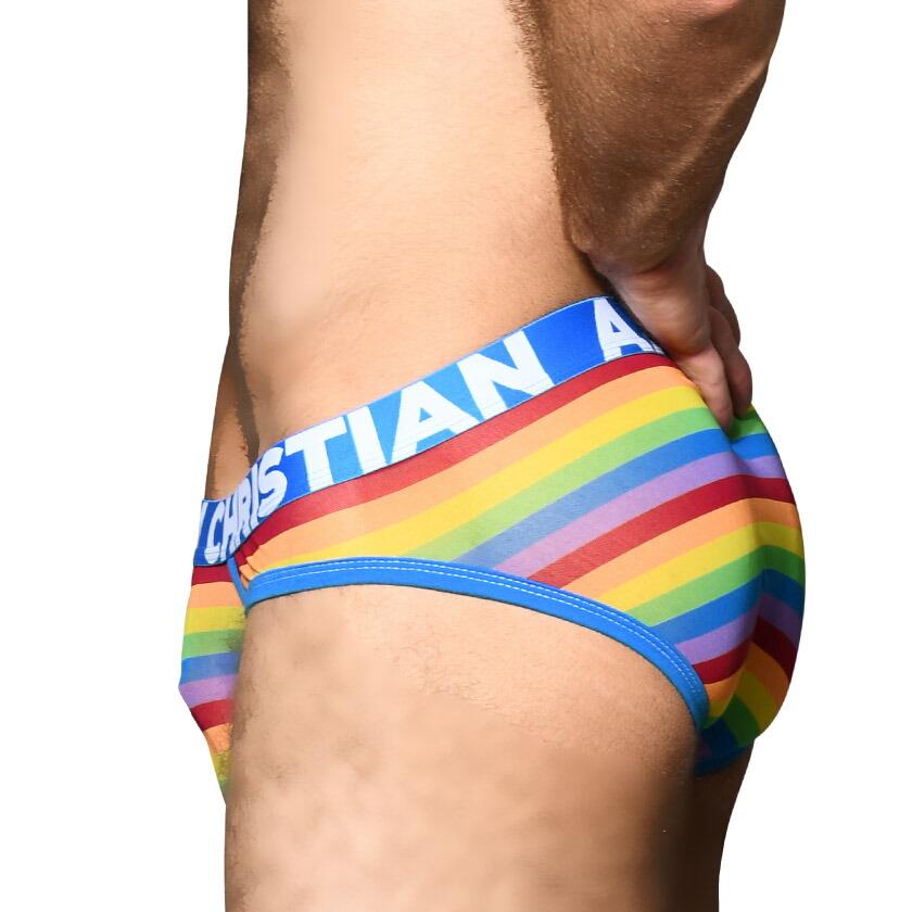 AndrewChristian/アンドリュークリスチャンオルモストネイキッド レインボー フルバック 虹 プライド 薄手 透け 男性下着 メンズ　メンズインナー｜kargiemargie｜03