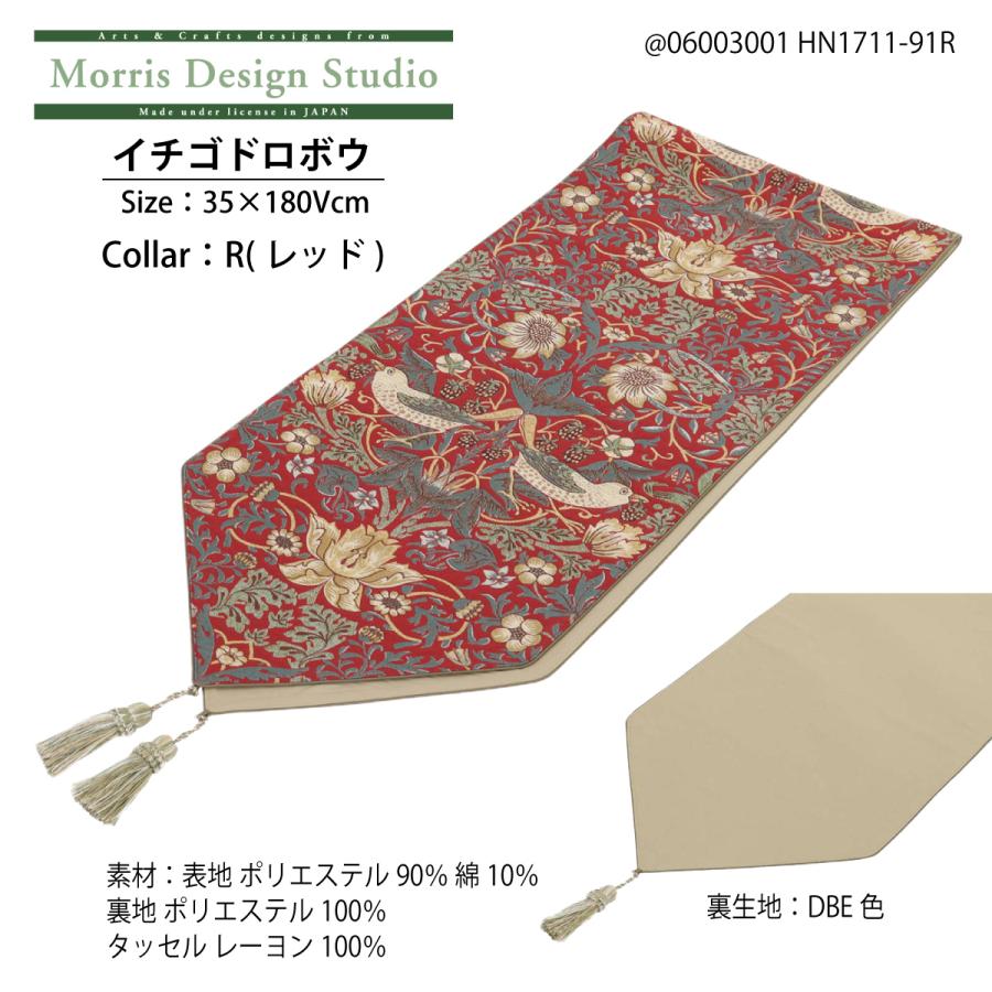 テーブルランナー MORRIS ウィリアムモリス イチゴドロボウ 35ｘ180Vcm いちご泥棒 川島織物セルコン HN1711-91｜karimokutokuyaku｜07