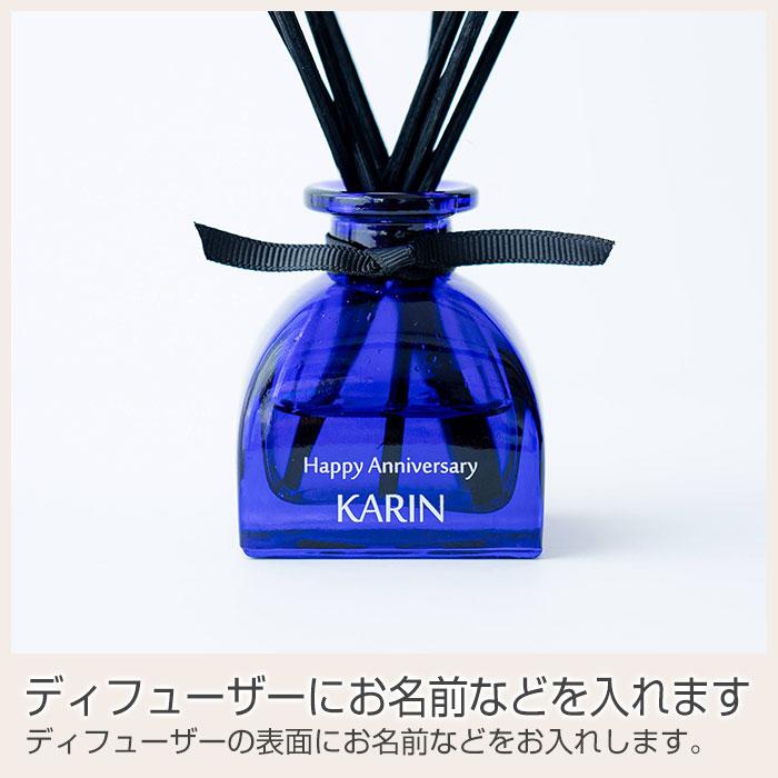 名入れ　リードディフューザー　サマーギフト　誕生日　プレゼント　ギフト　名入れディフューザー アロマエッセンス ブルーラベル ルームフレグランス UV | 名入れギフトKARIN | 10