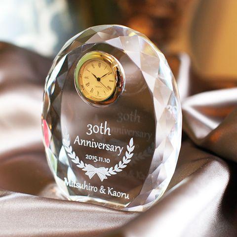 クリスタル時計　名入れ　プレゼント　ギフト　クリスタル時計　ダイヤカット | 名入れギフトKARIN | 02