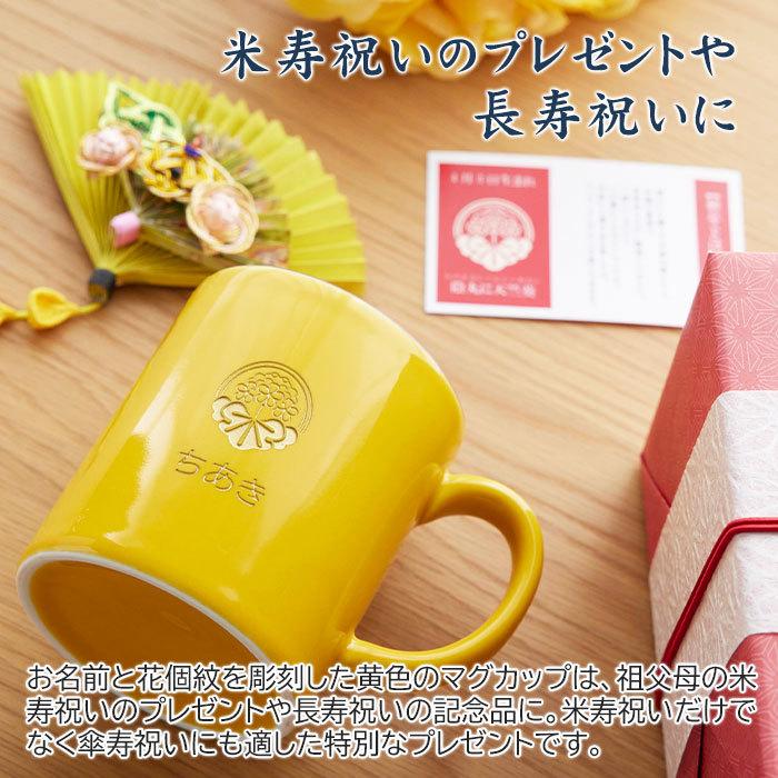 名入れギフトKARIN マグカップ 花個紋 名入れ プレゼント ギフト 米寿