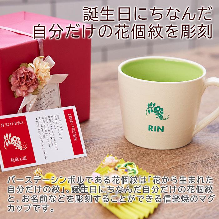 マグカップ　カップ　花個紋　信楽焼　名入れ　プレゼント　ギフト　誕生日プレゼント　退職祝い　花個紋 名入れマグカップ 信楽焼 シュガーマグ | 名入れギフトKARIN | 07