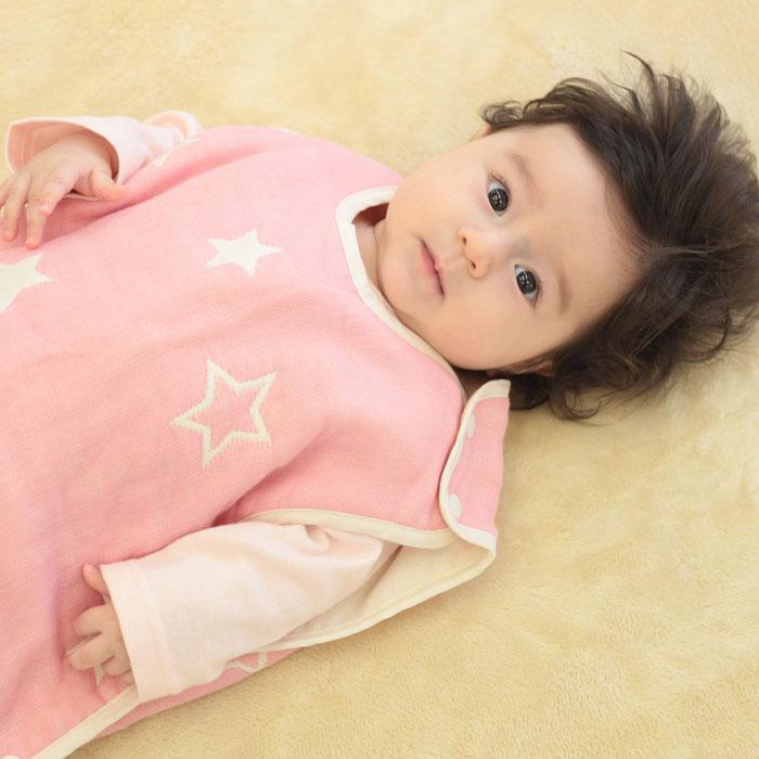 名前入れ　出産祝い　スリーパー　おくるみ　名前刺繍　名入れ　プレゼント　ギフト　名前入り 出産祝い 6層ガーゼスリーパー ジャガード織 星柄 | 名入れギフトKARIN | 06