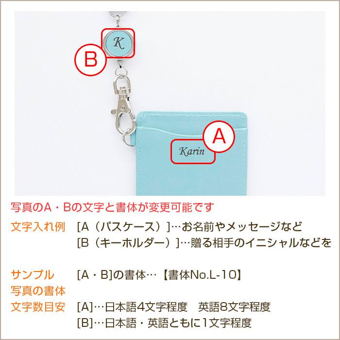 パスケース　ケース　定期入れ　キーホルダー　入学祝い　誕生日　プレゼント　ギフト　名入れパスケース＆リールキーホルダー  レザー カラフル Laser | 名入れギフトKARIN | 17