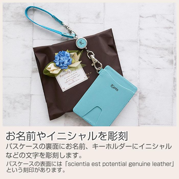 パスケース　ケース　定期入れ　キーホルダー　入学祝い　誕生日　プレゼント　ギフト　名入れパスケース＆リールキーホルダー  レザー カラフル Laser | 名入れギフトKARIN | 14