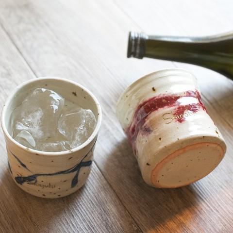 ロックカップ　焼酎カップ　名入れ　プレゼント　ギフト　信楽焼名入れロックカップ　ライン | 名入れギフトKARIN | 03