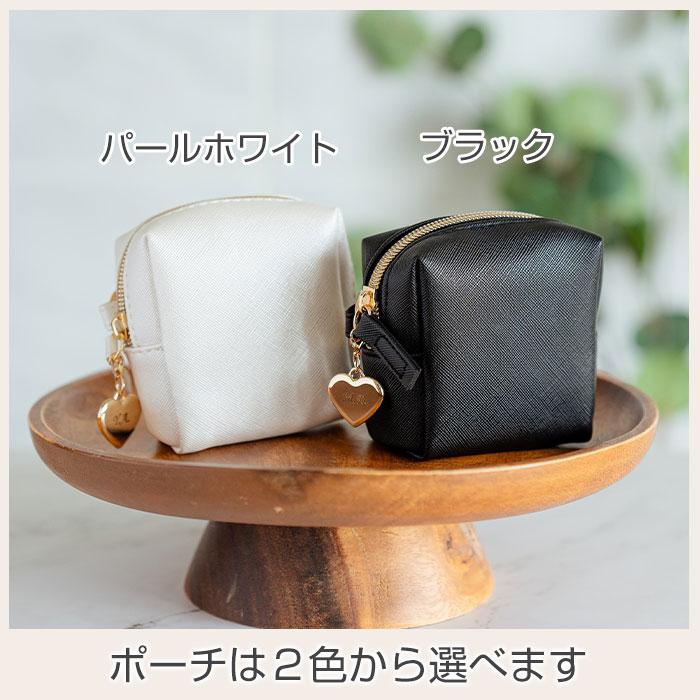 母の日　ポーチ　ケース　スクエアポーチ　チャーム　プレゼント　ギフト　誕生日　記念品　リングカラビナ付き スクエアポーチ 名入れ ハートチャーム 付き UL | 名入れギフトKARIN | 11