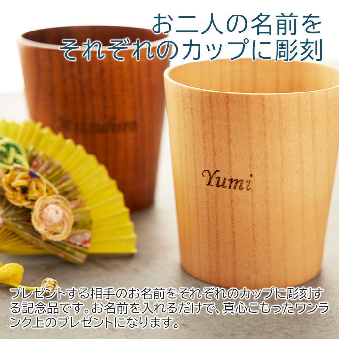 名入れギフトKARIN ペアセット カップ 名入れ 木製 コップ タンブラー