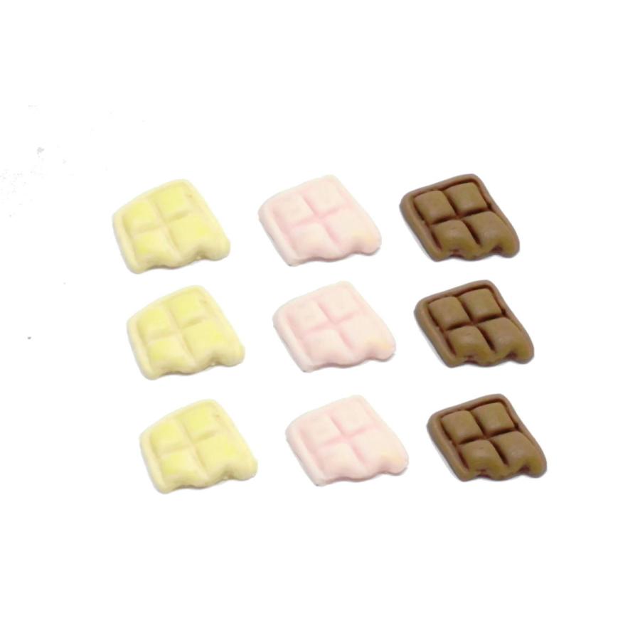 デコパーツ ミニ板チョコ 3色9個セット デコパーツ : ジャンブル