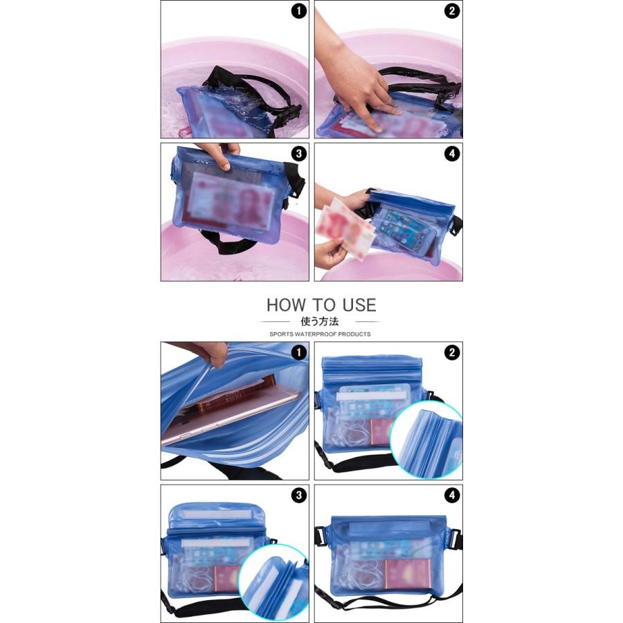 防水ウエストポーチ 完全防水ウエストバッグ 防水ケース アウトドア 海水浴 プール 夏の新生活　ネコポス送料無料 |  | 08