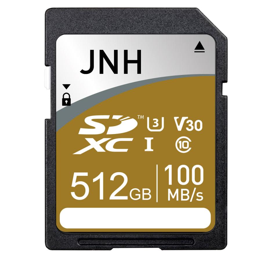SDカード SDXCカード 512GB JNHブランド R:100MB/s Class10 UHS-I U3 V30対応 4K Ultra HD 国内正規品3年保証｜karin