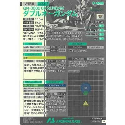 機動戦士ガンダム アーセナルベース UT04-027 ダブルオー 機動戦士ガンダム アーセナルベース UT04-027 ダブルオー