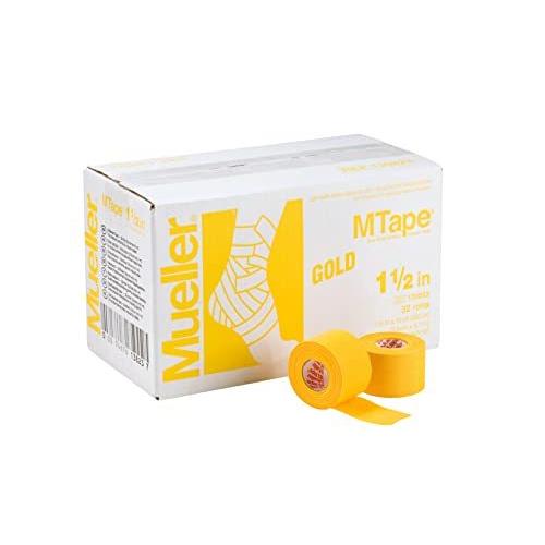 ミューラー(Mueller)Mueller(ミューラー) Mテープ チームカラー 38mm ゴールド Mtape Team C0l0r G0ld [32個入り] 非伸縮コットンテ