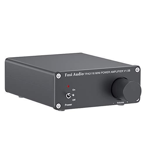 Fosi Audio V1.0B 2チャンネルパワーアンプ 50Wx2 ステレオスピーカーHI-FIクラスDデジタルアンプTPA3116ブラック ホー プリメインアンプ