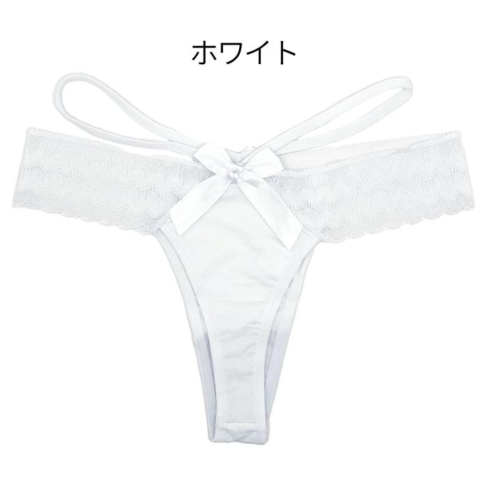 Tバック レディース バックリボン サイドストリング 腰ゴム紐 レース