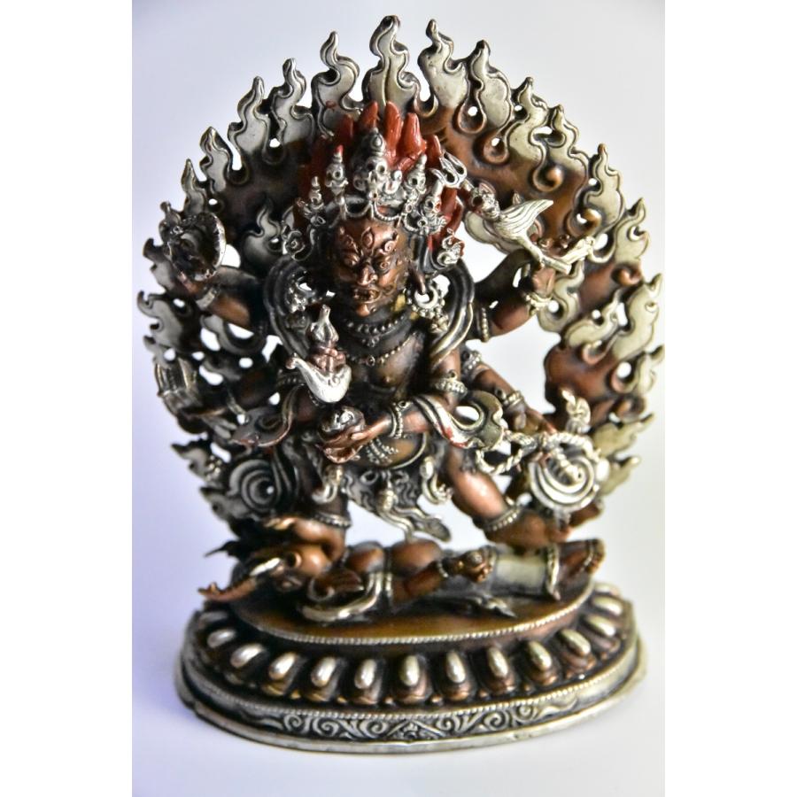 仏像 不動明王 立像 6.0寸 四角台 火焔光背 桧木 不動明王 光背