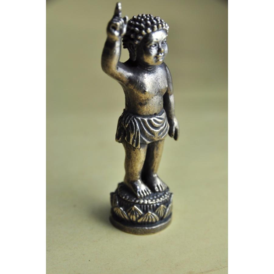 誕生仏 天上天下唯我独尊 ブッダ誕生 ミニメタル像 【送料無料